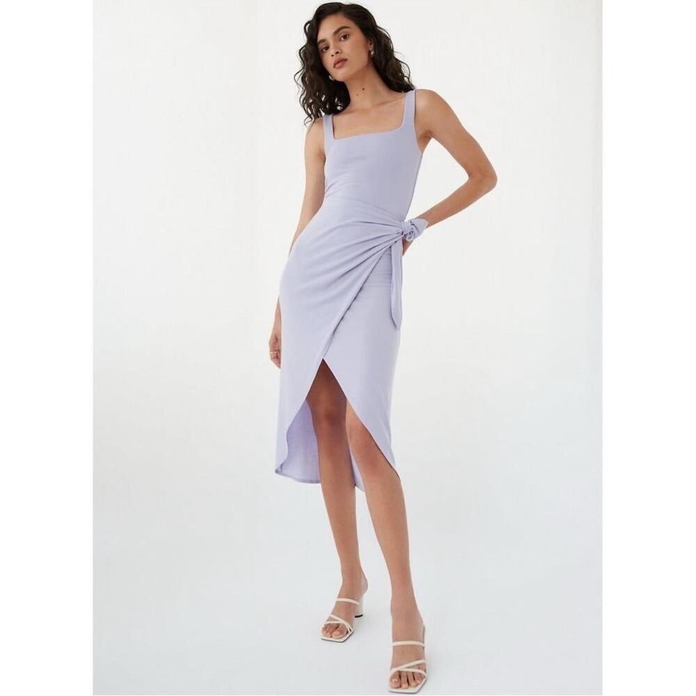 Aritzia Saturn Lavender Sleeveless Wrap Dress